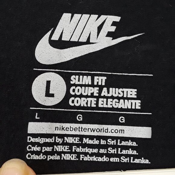 NIKE Slim Fit Black Graphic Short Sleeve T-shirt - Picture 4 of 9